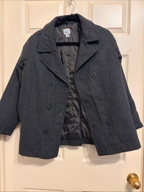 Old Navy Dark Charcoal Double-Breasted Peacoat